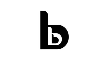 Bold black lowercase letter b monogram logo design © ikk