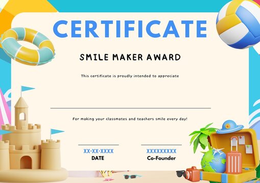 certificate smile maker award