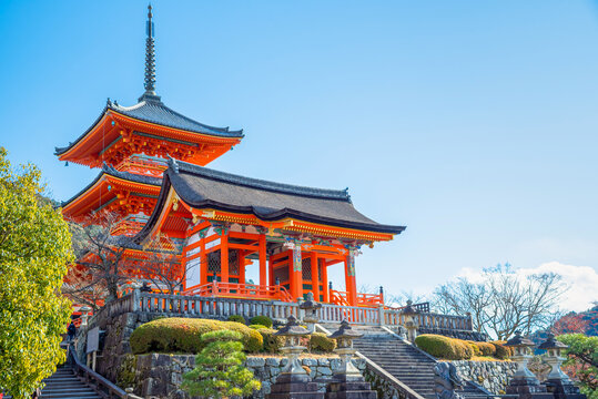 The most beautiful viewpoint of Kiyomizu-dera is a popular tourist destination in Kyoto City, Japan.