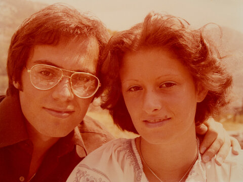 Vintage Couple Portrait with Warm Retro Tint