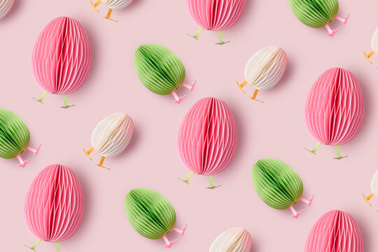 Paper spring craft easter egg pattern