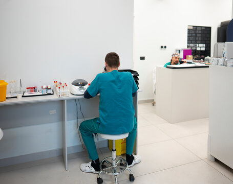 Medical staff working in a laboratory setting