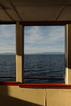 Lake Tahoe through a window