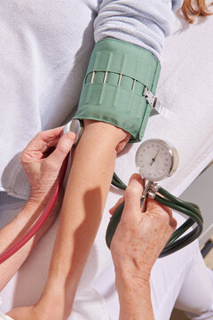 Close-up of blood pressure measurement