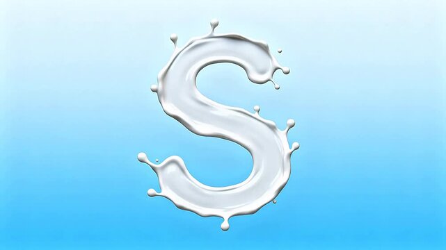 Milk splash shaped as letter S