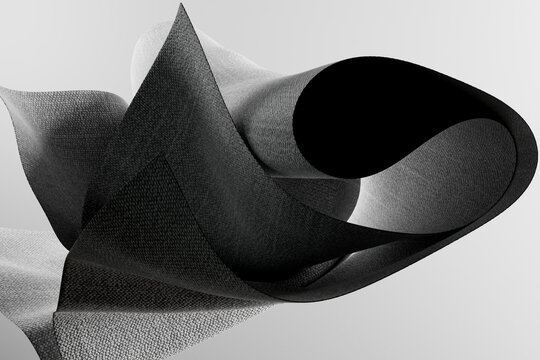 Dynamic Abstract Fabric Twist Black White Flow