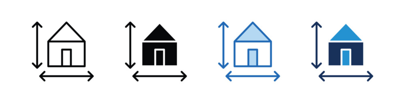 HOUSE SIZE  icon Collection With Multiple Styles