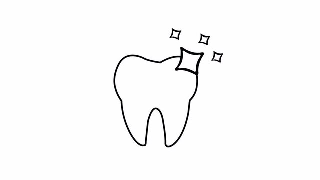 animation of sparkling clean tooth dental hygiene icon