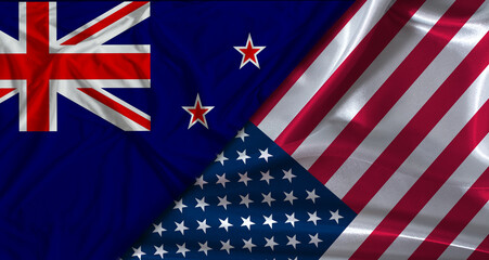 Obraz premium Bilateral relations between New Zealand and the United States. Diplomatic relations between the United States and New Zealand
