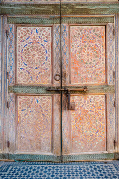 A decorated Moroccan door