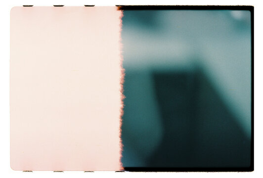 Film Photo &ndash; Abstract Light Leak with Silhouette on Exposed Frame