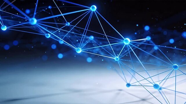 Blue network connections in digital space