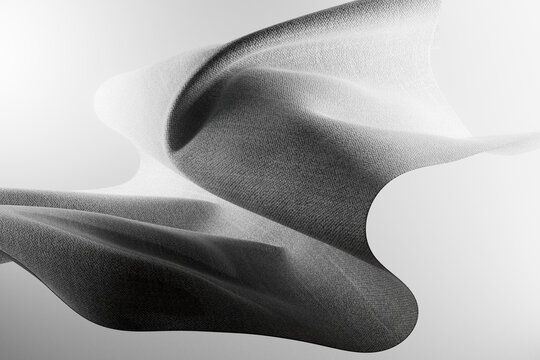 Smooth Abstract Fabric Curve Black White Flow