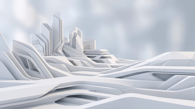 White Geometric Luxury Background