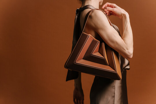 Geometric Leather Bag Fashion Accessory