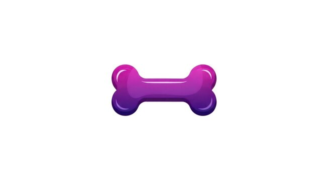 Purple dog bone toy isolated.