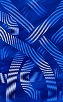 Abstract Interwoven Ribbons in Blue and Purple Gradient