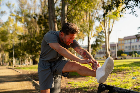 Man Stretching Leg