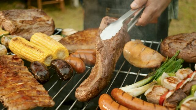 Asado Chile grill fiestas patrias Meat vegetables fire