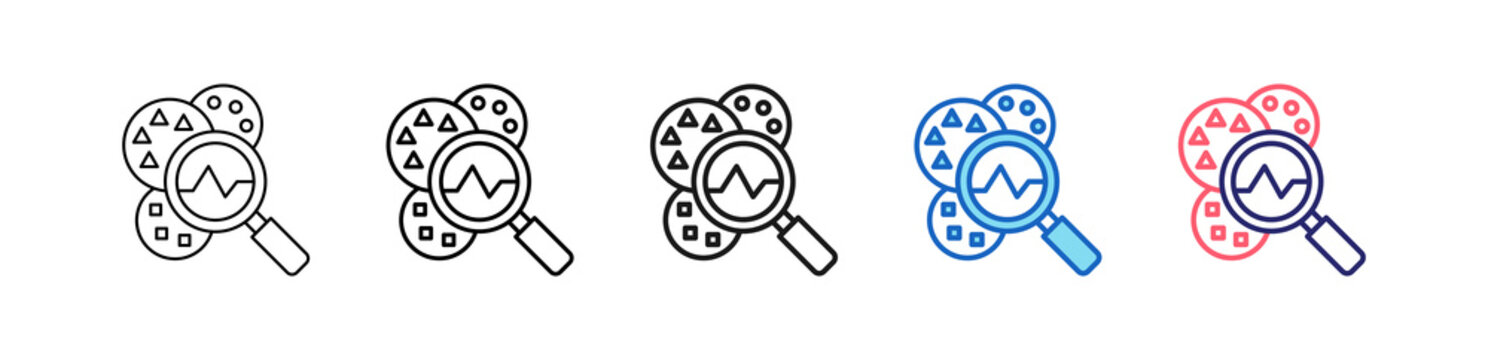 Cluster Analysis Icon In 5 Different Styles Set Collection.   