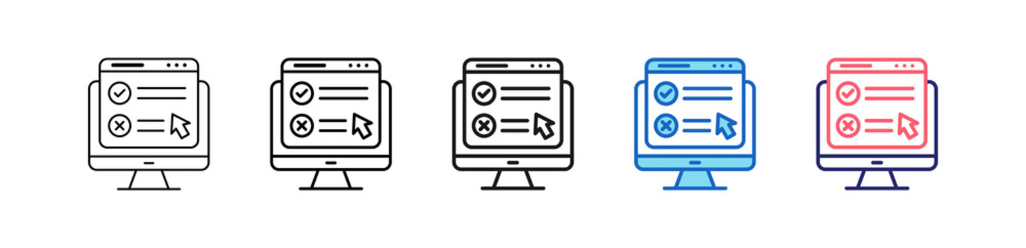 Usability Testing Icon In 5 Different Styles Set Collection.   