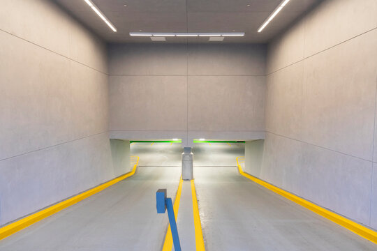 Entrance Modern Parking Garage Nobody