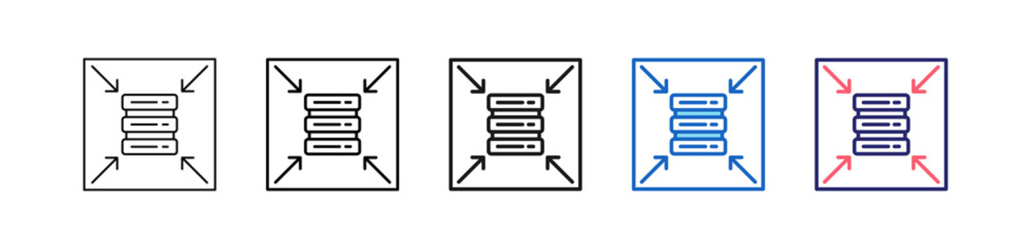 Minimization Icon In 5 Different Styles Set Collection.   