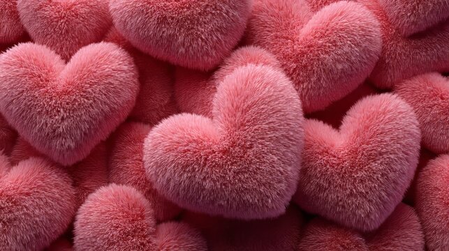 a pile of furry pink hearts, valentine's day theme, mobile wallpaper