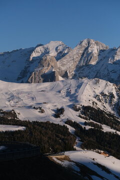 Scenic alpine resort landscape in Val Gardena.