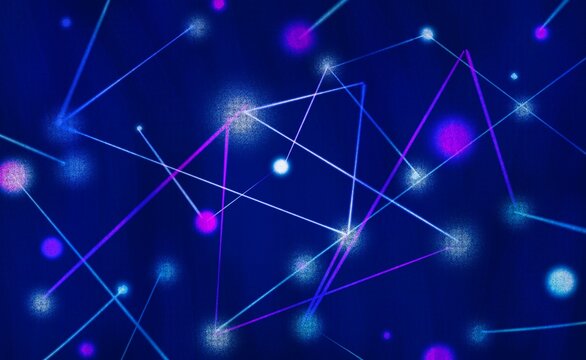 Abstract Neural Network Background with Glowing Connections