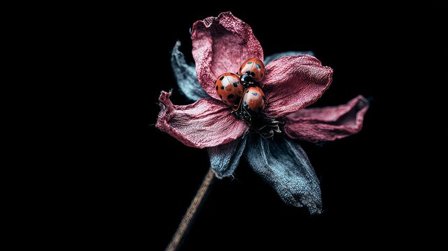 A single, standalone picked flower, worn and fragile