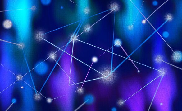 Abstract Neural Network Background with Glowing Connections