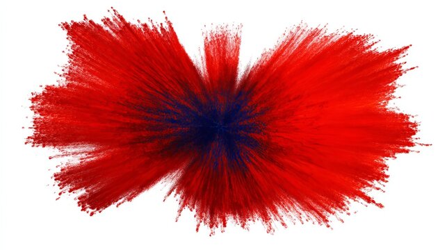 Abstract illustration in layered different shades of red with color distributed balancly