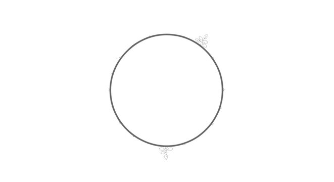 Abstract Circle with Textured Edges on White Background