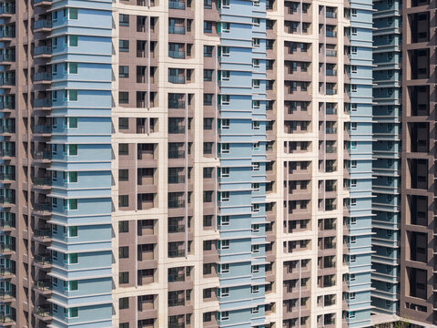 Modern Highrise Residential Building Facade with Balconies