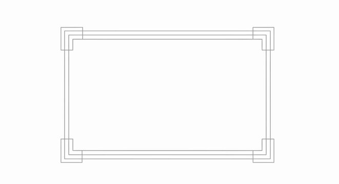 Clean Geometric Border Frame Design, Minimalist Rectangular Outline