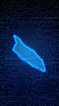 4K Resolution, Aruba Country Digital Electric Futuristic Technology Map, Suitable for Tech events, Science, Politics, Elections, News and Sports Events