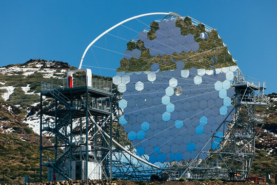 Giant telescope mirror at Roque de los Muchachos, La Palma
