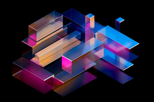 3D transparent bar layout