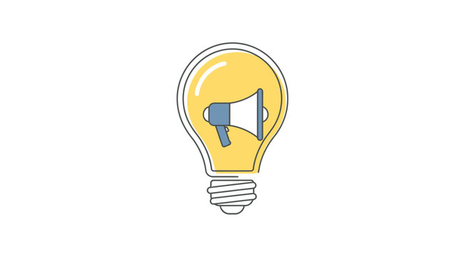 Light Bulb with Megaphone Inside.