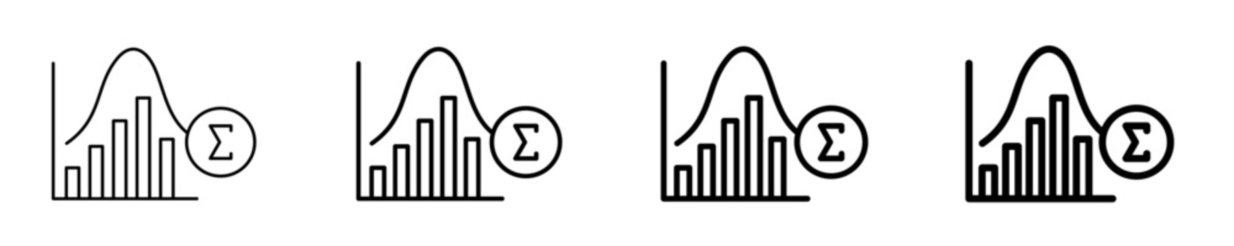 Statistical Analysis Icon Set Different Style Collection