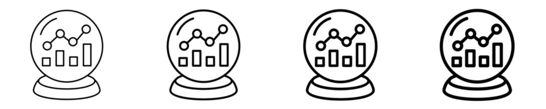 Predictive Analytics Icon Set Different Style Collection