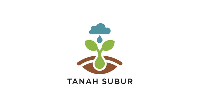 Minimalist logo representing fertile land, growth, and environmental sustainability no comma at