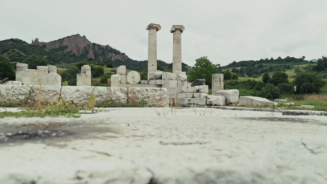 Ancient Ionic Columns Of The Temple Of Artemis In Sardis Salihli