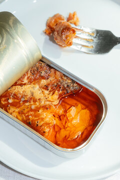 Tinned Smoked Rainbow Trout Fish in Oil