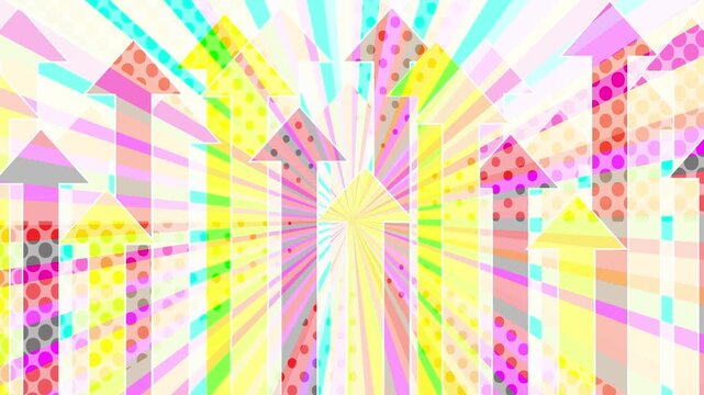 Abstract colorful arrows with light rays 4K