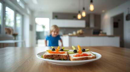 Naklejka premium This approach is a creative method to encourage children to eat vegetables and nutritious foods