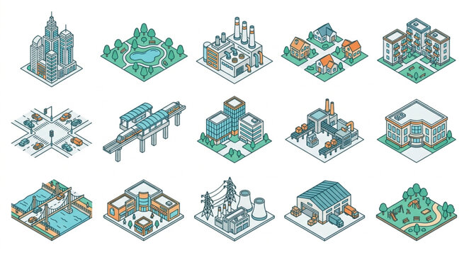 Isometric Cityscape and Architecture Miniature Models