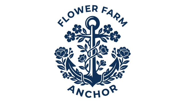 Anchor logo with floral elements and text "Flower Farm Anchor"