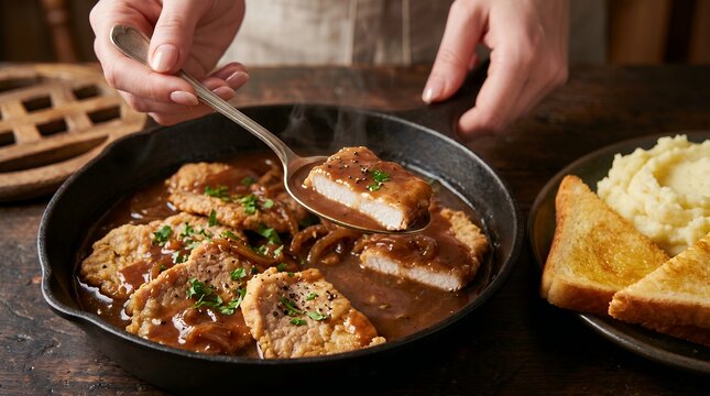 Scotch Collops &ndash; Traditional Scottish Thin Sliced Veal in Rich Gravy (Historic Recipe)
